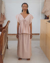 BASERANGE Elastic waist skirt Comfortable French BAS-SKCA-PO-SU25-FEN Pink